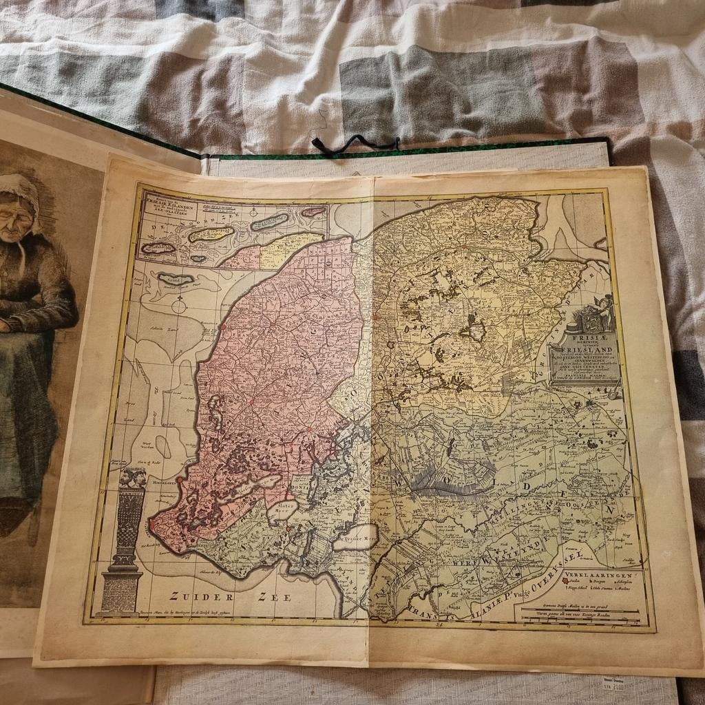 Landkaart Friesland, Boeken, Atlassen en Landkaarten, Ophalen, 1800 tot 2000, Nederland, Landkaart