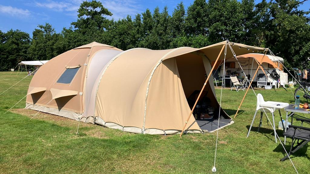 Karsten oppomptent 300x300 beige, Caravans en Kamperen, Ophalen, Gebruikt, Tot en met 4