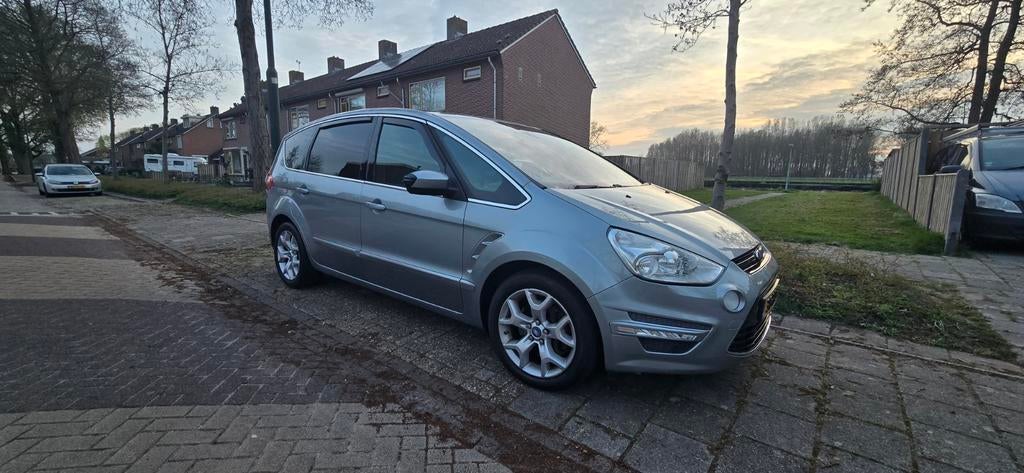 Ford S-Max 2.0 Stci 149KW Powershift 2010 Grijs, Auto's, 1976 cc, Zwart, 7 stoelen, Leder