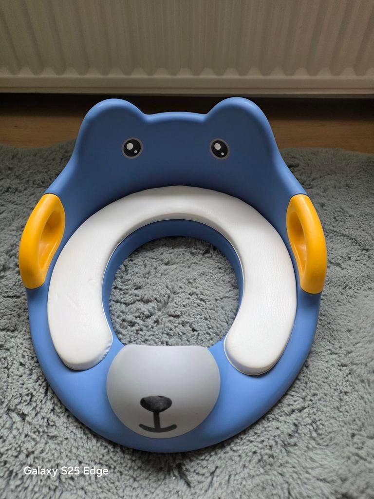 Blauwe kinder wc-bril met handvatten, Ophalen, Zo goed als nieuw