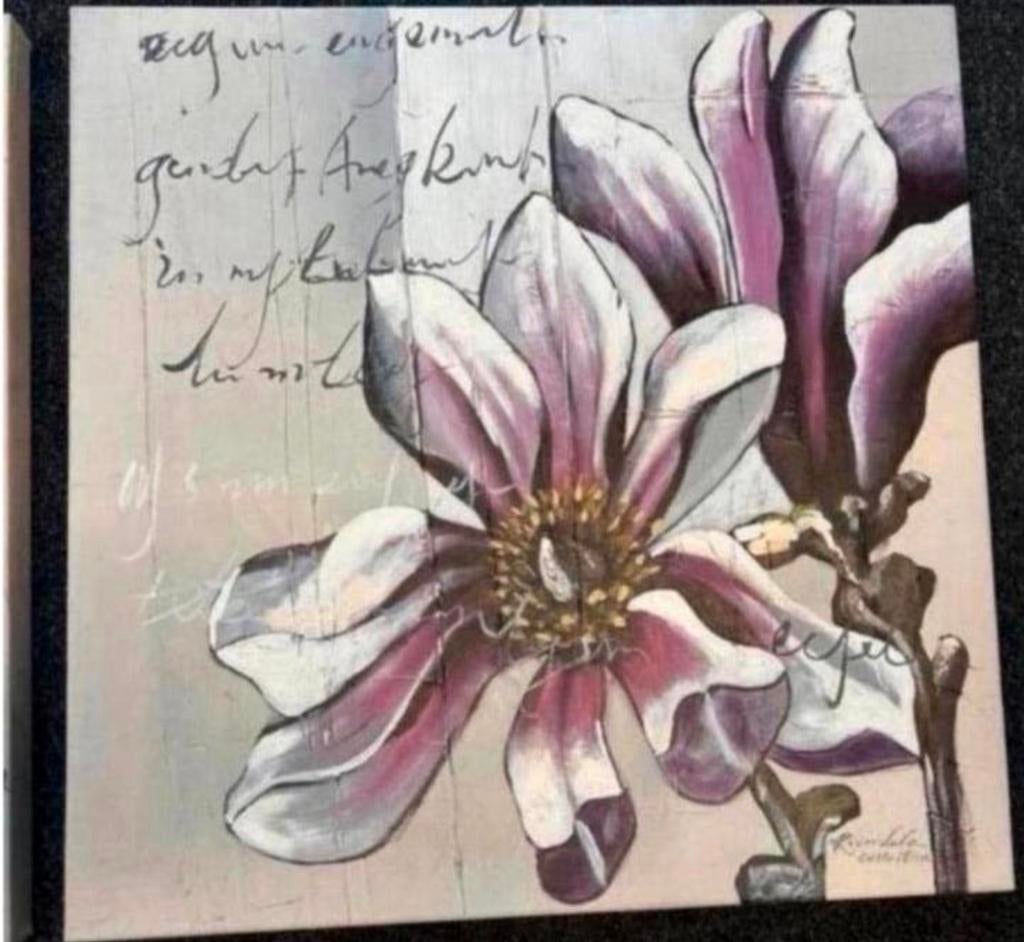 Set van 2 Riverdale schilderijen met bloemen en tekst, Ophalen