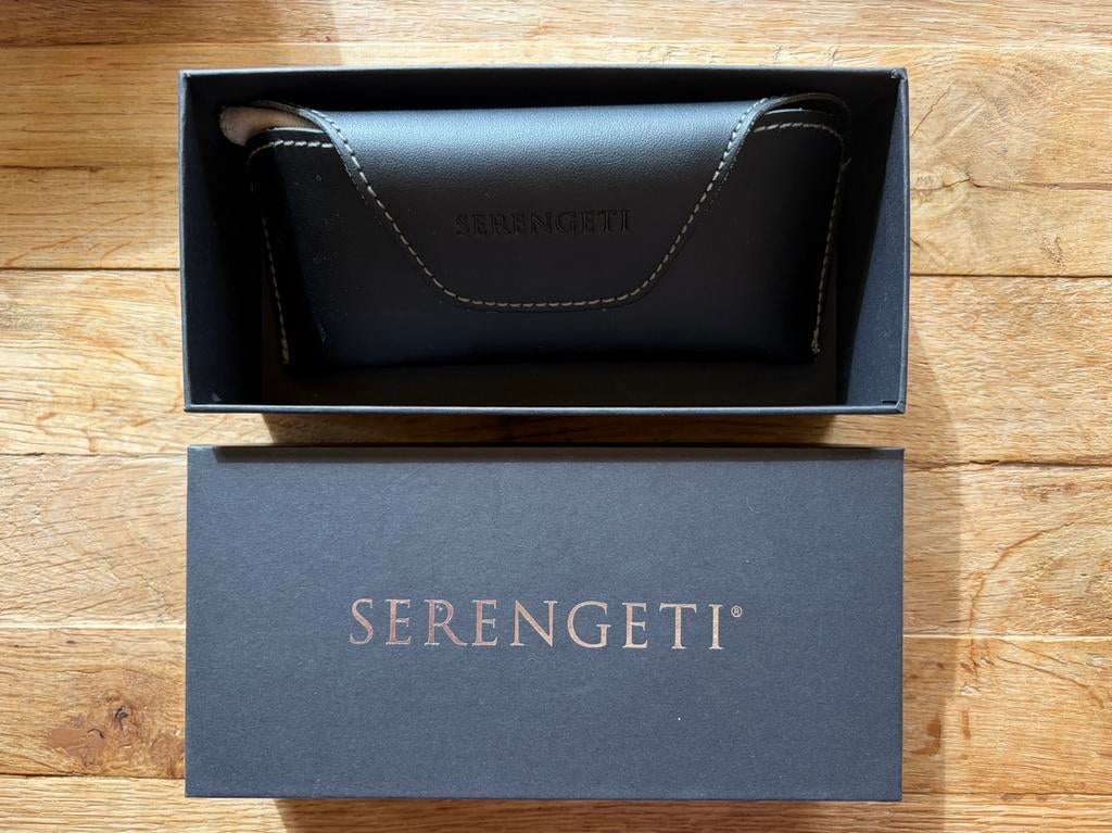 Serengeti Ethan zonnebril SS575003 groen glas bruin montuur, Overige merken, Gebruikt, Zonnebril, Bruin