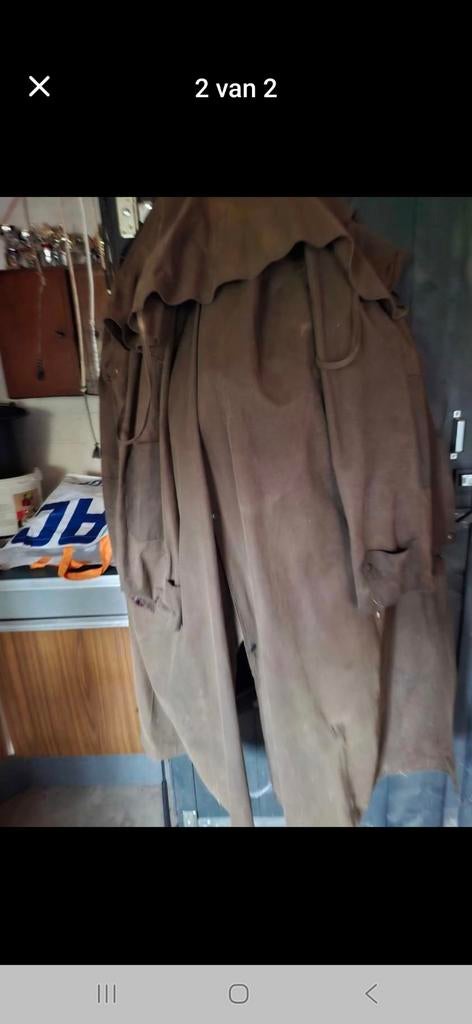 Vintage Bruine Jas met Geruite Voering, Kleding | Dames, Jassen | Winter, Ophalen of Verzenden