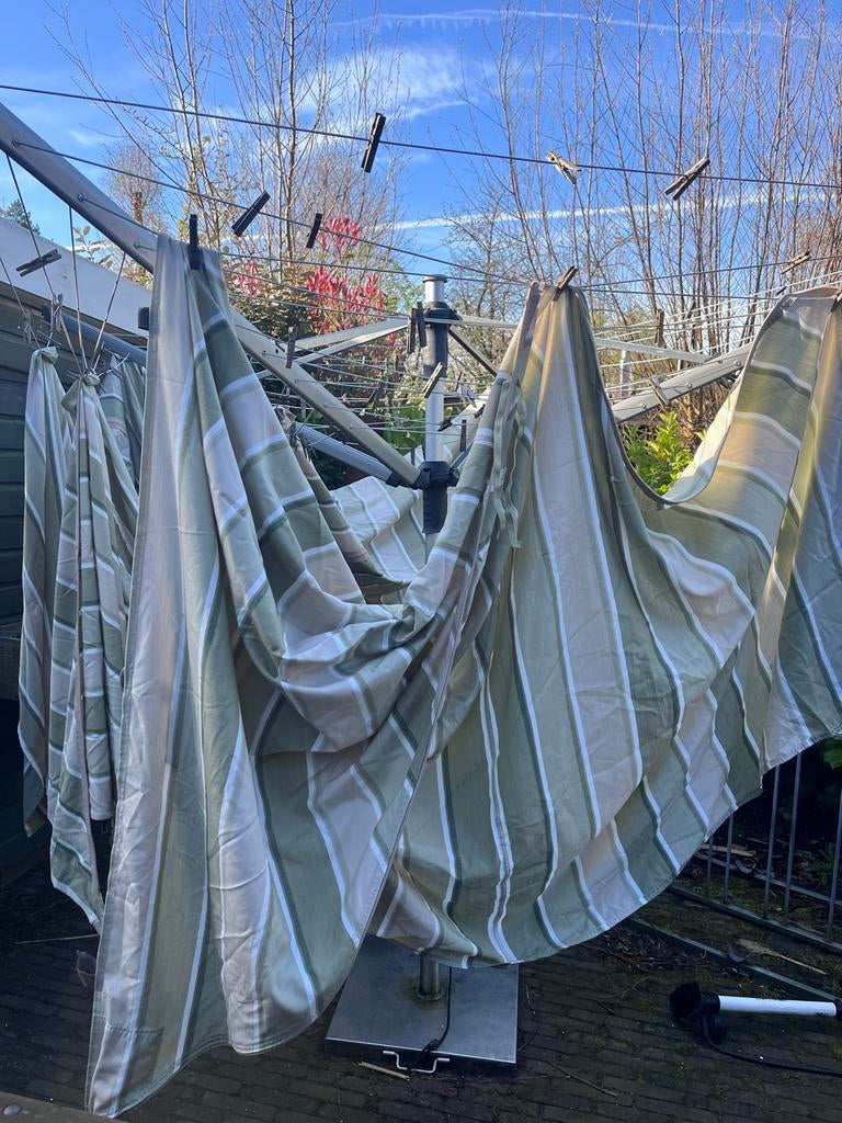 Gestreepte tussengordijnen De Waard Vergrote Zilvermeeuw, Caravans en Kamperen, Tentaccessoires, Ophalen of Verzenden, Gebruikt