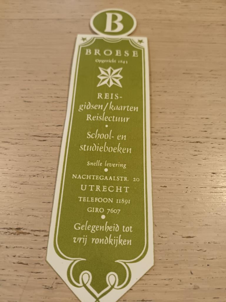 Boekenlegger Broese Utrecht, Ophalen of Verzenden, Gebruikt, Reclame