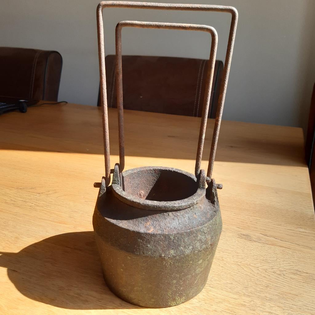 Antieke gietijzeren lijmpot voor meubelrestauratie, Ophalen of Verzenden