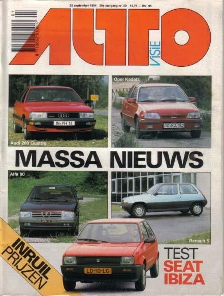 Autovisie 20 1984 : Audi 200 Quattro - Citroen CX GTI Turbo, Ophalen of Verzenden, Gelezen, Algemeen