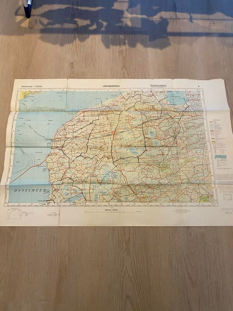 Duitse wehrmacht stafkaart Friesland/ Leeuwarden, Verzamelen, Militaria | Tweede Wereldoorlog, Foto of Poster, Nederland, Ophalen of Verzenden