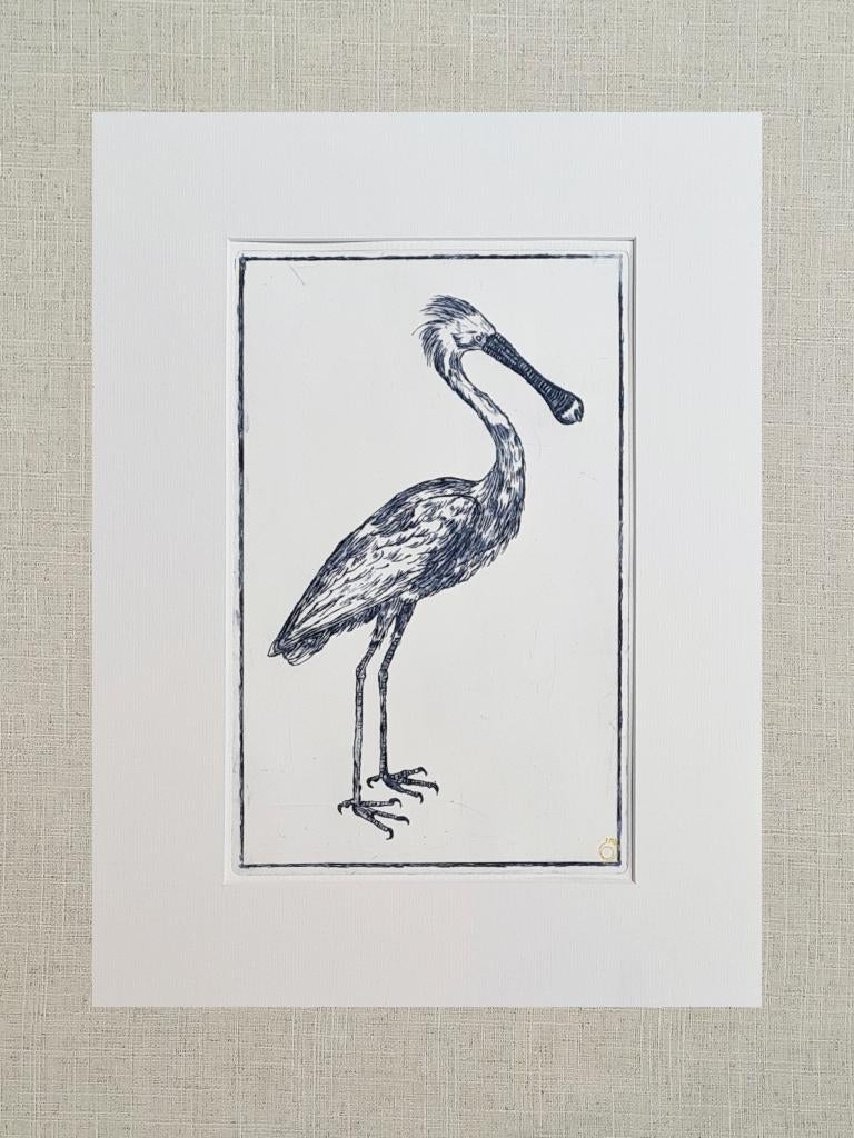 Ets Lepelaar met passe partout 30x40 cm, Minder dan 50 cm, Oorspronkelijke maker, Nieuw, Ophalen of Verzenden