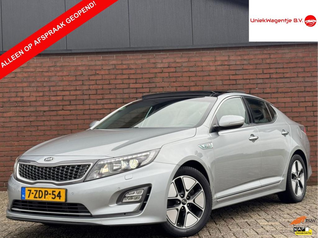Kia Optima 2.0 CVVT HYBRID EXECUTIVELINE | NL-AUTO! | LEDER!, Auto's, Euro 5, Gebruikt, Zwart, 4 cilinders