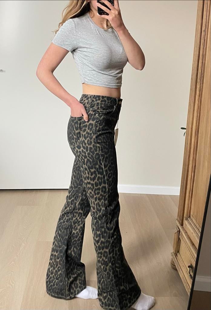 Redefined panter flared jeans S, Bruin, Nieuw, Ophalen of Verzenden, Maat 36 (S)