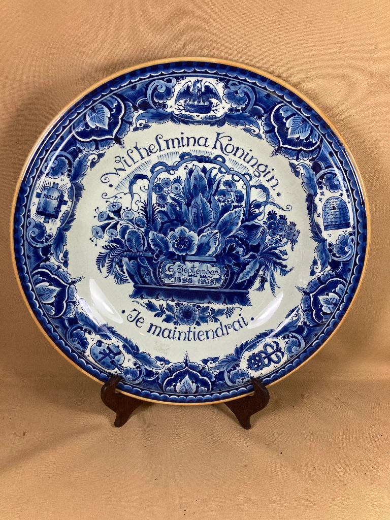 Porceleyne Fles Wilhelmina 40 jaar Koningin 1938, Verzamelen, --, Overige typen, Ophalen of Verzenden, Zo goed als nieuw