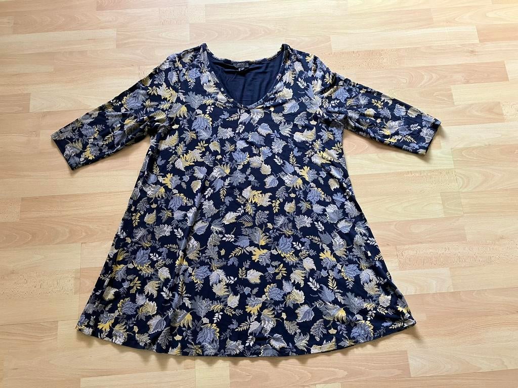 Yesta lang shirt/tuniek donkerblauw met print XL izgs, Ophalen of Verzenden, Gedragen, Blauw, Shirt of Top