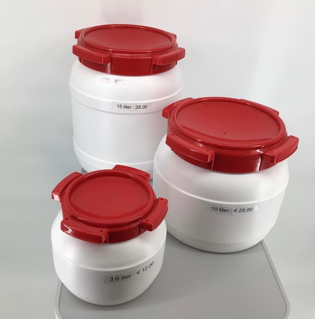 Voertonnen, Bewaartonnen.Nieuw. Maat : 3.6,10,15 liter., Ophalen, Nieuw