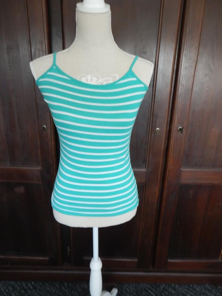 groen/wit hempje maat S, Maat 38/40 (M), Ophalen of Verzenden, Zo goed als nieuw, Korte mouw