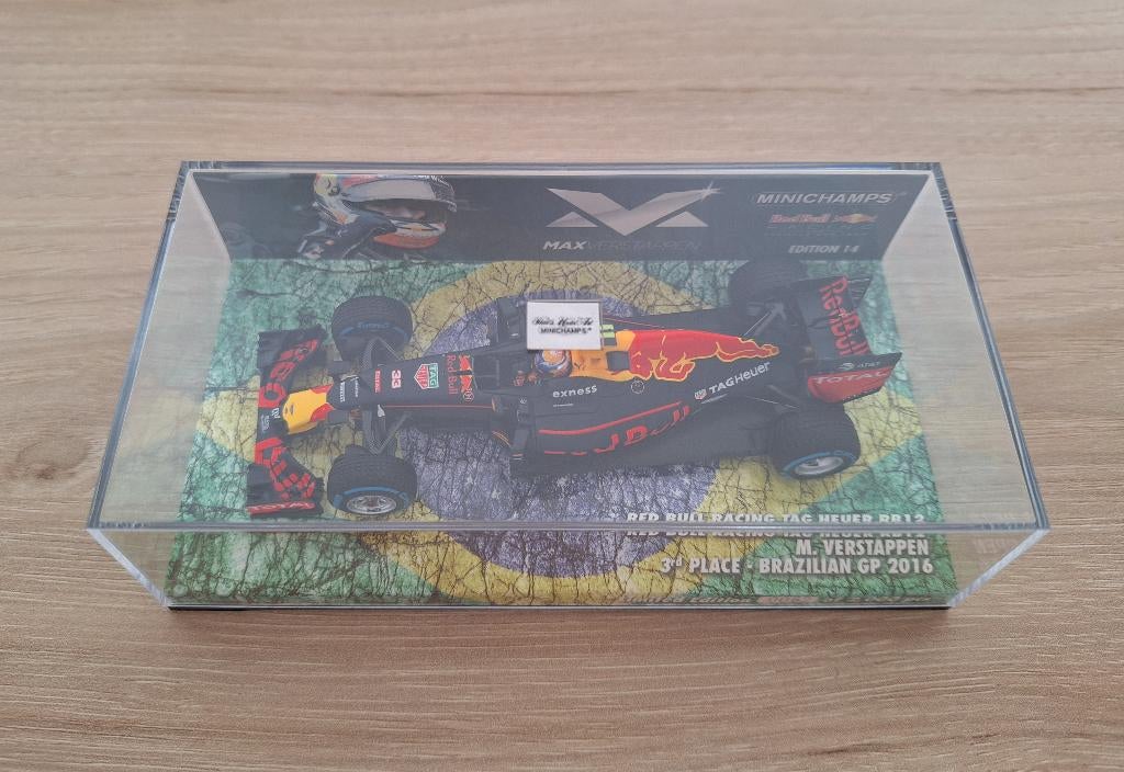 GP Brazilië 2016 Max Verstappen, Hobby en Vrije tijd, Modelauto's | 1:43, Ophalen of Verzenden, Nieuw, Auto, MiniChamps