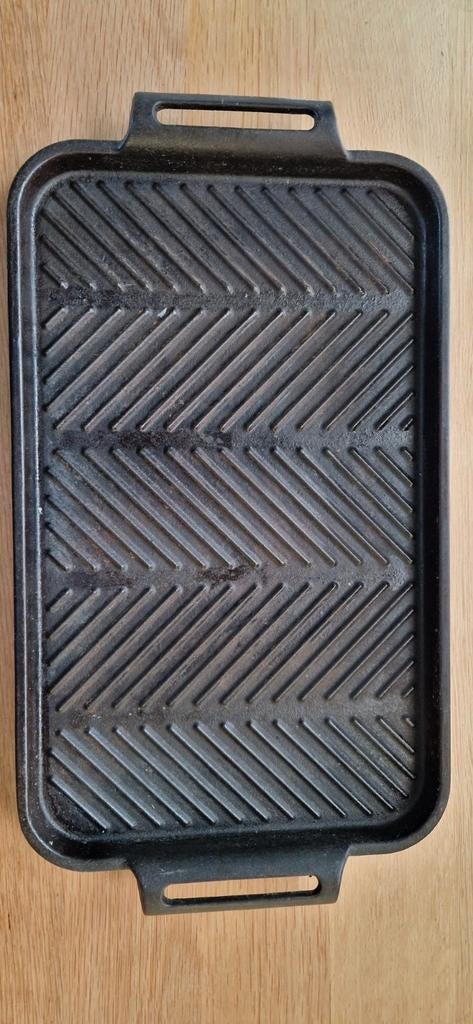 Gietijzeren braadslee/grillplaat voor gasfornuis, Ophalen, Gebruikt, Gietijzer, Koekenpan of Braadpan