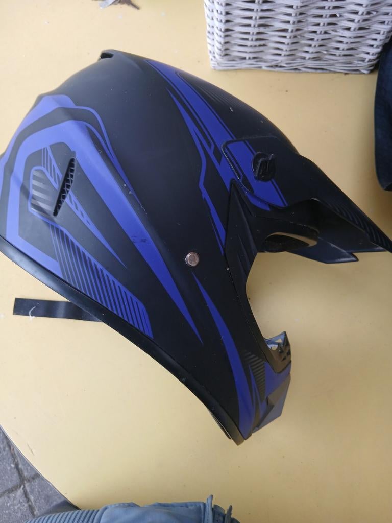 Crossmotor helm maat S - Zwart/Blauw, Overige merken, Ophalen of Verzenden, S, Tweedehands