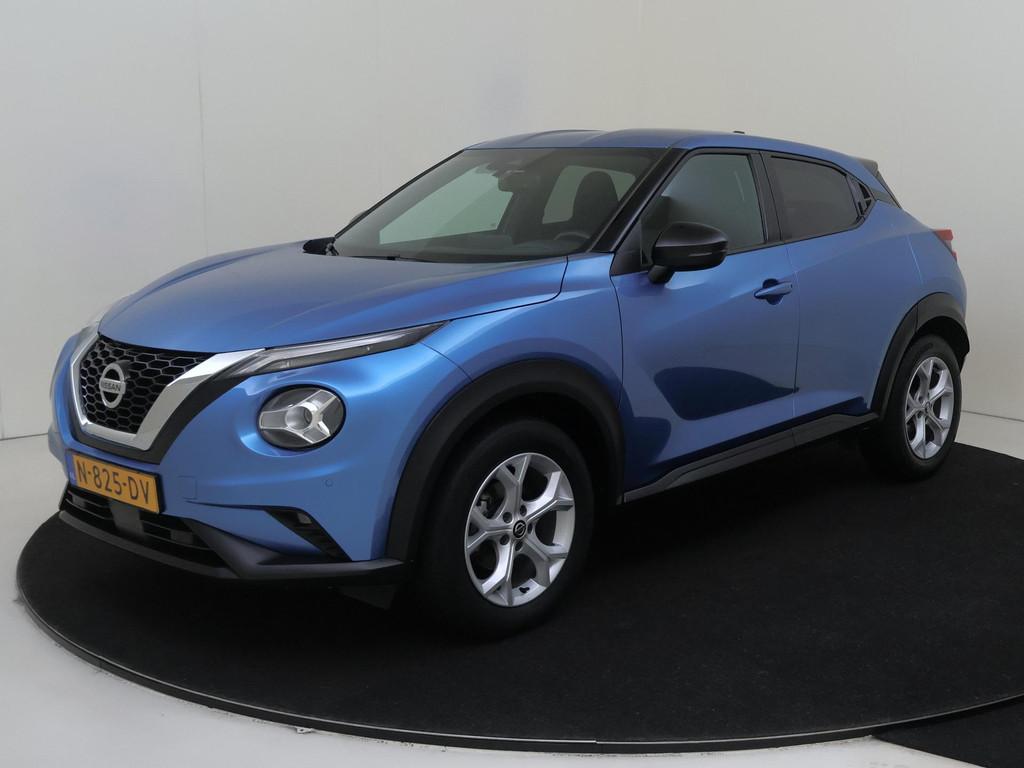 Nissan Juke 1.0 DIG-T N-Connecta Navigatie | Cruise & Climat, Auto's, Nissan, Voorwielaandrijving, Stof, Euro 6, Blauw