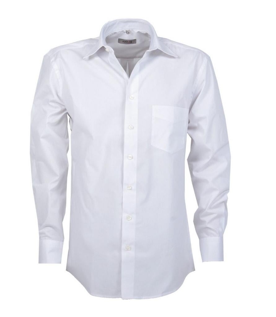 2x Nieuwe Witte Overhemden - Piloot Overhemd Maat L, Wit, Ophalen of Verzenden, Halswijdte 41/42 (L), Nieuw