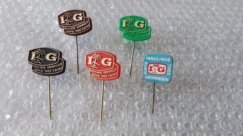 5 verschillende speldjes insulinde koffie en thee, Verzamelen, Ophalen of Verzenden, Overige onderwerpen