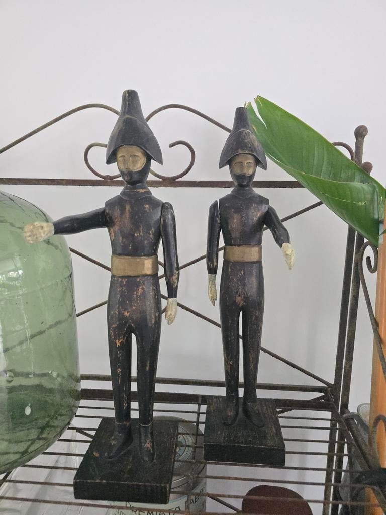2 antieke zeldzame houten soldaten/ windwijzers samen €69 !!, Antiek en Kunst, Ophalen of Verzenden