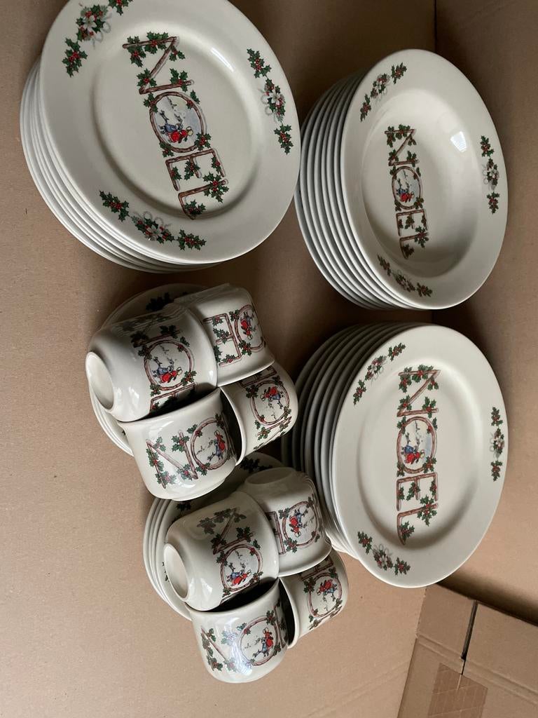 Kerstservies NOEL 8 delig creme kerst servies, Diversen, Kerst, Ophalen, Nieuw