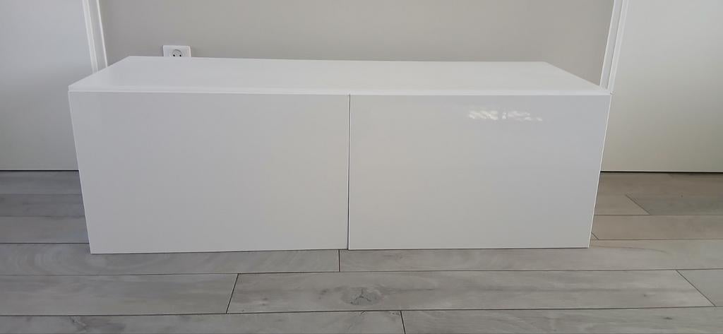 IKEA Besta TV-kast wit, 120x38 cm, Huis en Inrichting, Kasten | Televisiemeubels, Ophalen, 100 tot 150 cm, Zo goed als nieuw, Minder dan 100 cm