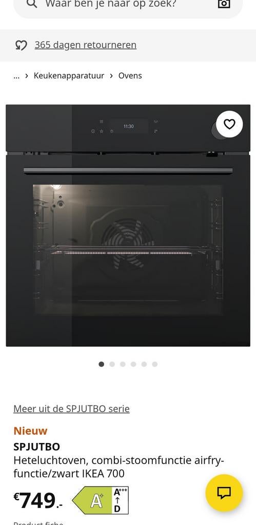 IKEA SPJUTBO Heteluchtoven met stoom- en airfryfunctie, Witgoed en Apparatuur, Ovens, Ophalen, Hete lucht, Oven, Nieuw