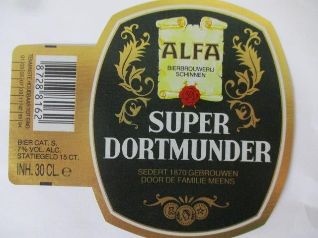 bieretiket Nederland 8-4 (D13) alfa, Ophalen of Verzenden, Nieuw, Overige typen, Overige merken