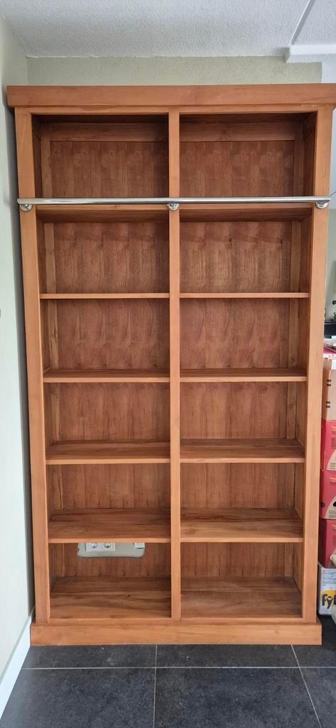 Teakhouten boekenkast met trap, Ophalen, 25 tot 50 cm, 100 tot 150 cm, 200 cm of meer