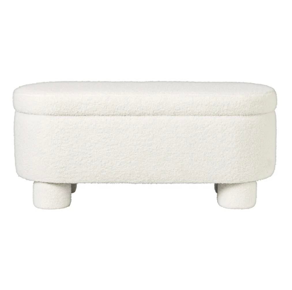 Opbergbank teddy dodo - wit - 43x100x42 cm, Ophalen, Zo goed als nieuw, Rechthoekig