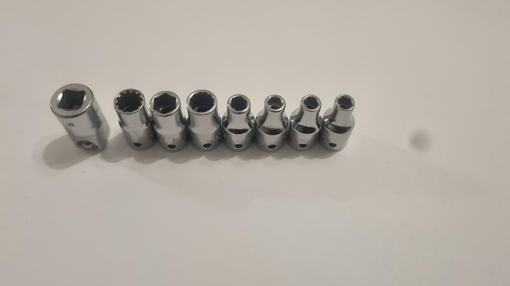 Snap-On // Dopsleutelset met 7 dopsleutels en 1 adapter, Doe-het-zelf en Verbouw, Gereedschap | Handgereedschap, Ophalen of Verzenden