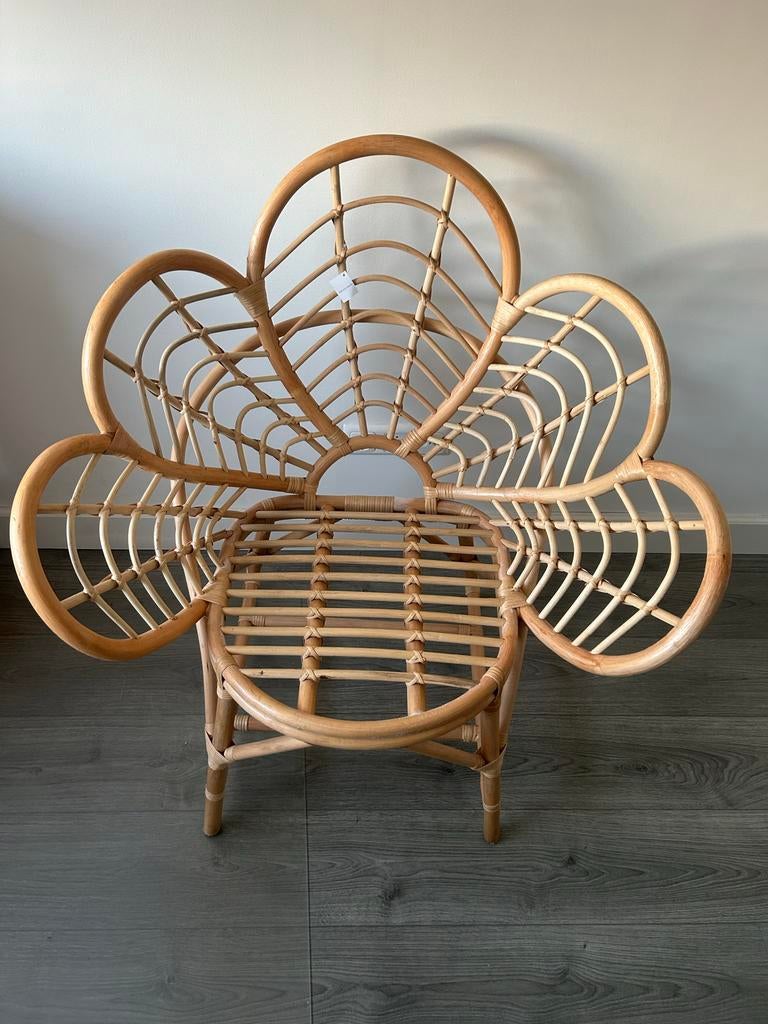 Lotus kuipstoel van rotan, Ophalen, Bruin, Riet of Rotan, Zo goed als nieuw