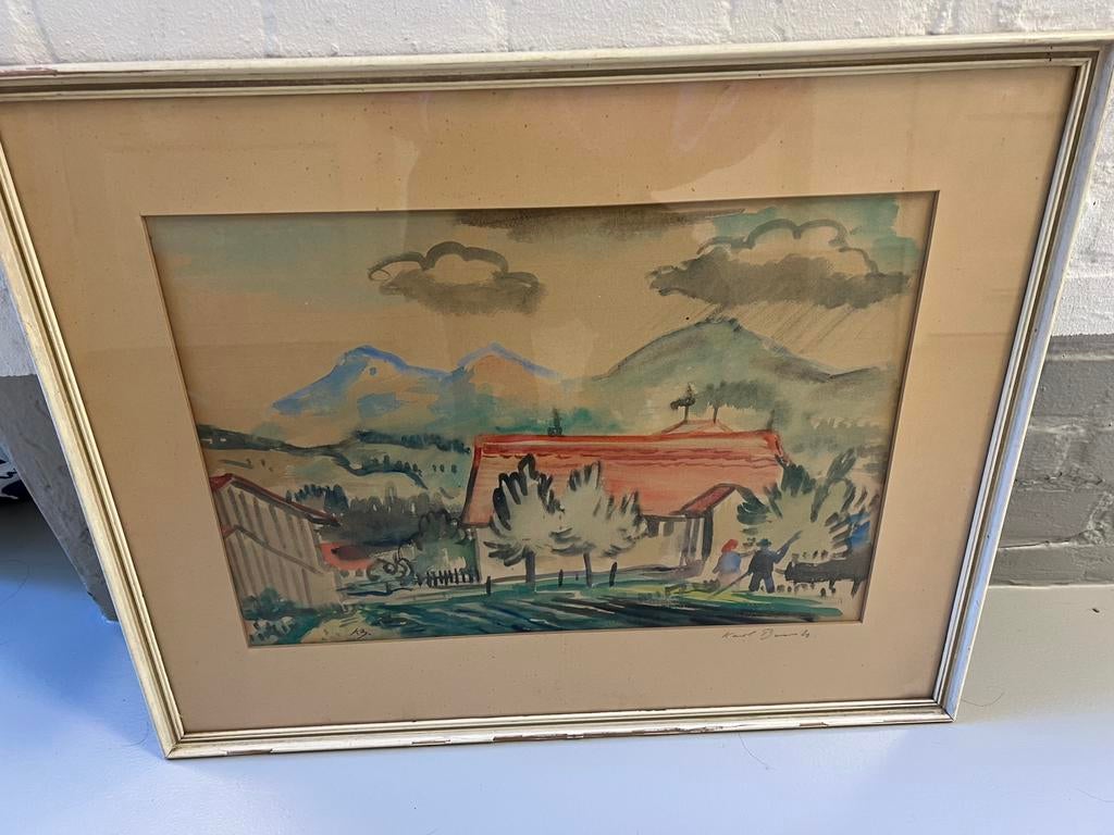 Aquarell, Antiek en Kunst, Kunst | Schilderijen | Klassiek, Ophalen of Verzenden