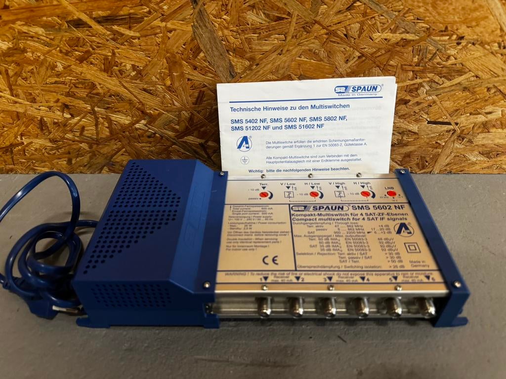 Spaun SMS 5602 NF Multiswitch  4 Satelliet&6 Ontvangers ReK4, Audio, Tv en Foto, Schotelantennes, Overige merken, Ophalen of Verzenden