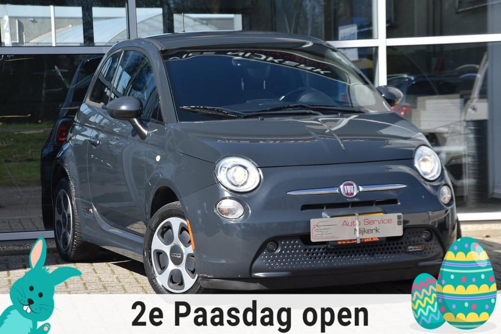 Fiat 500 E 24kwh Aut. Airco Nav. Leder Elek. Ramen Pdc Lm-Ve, Gebruikt, Zwart, 4 stoelen, Leder