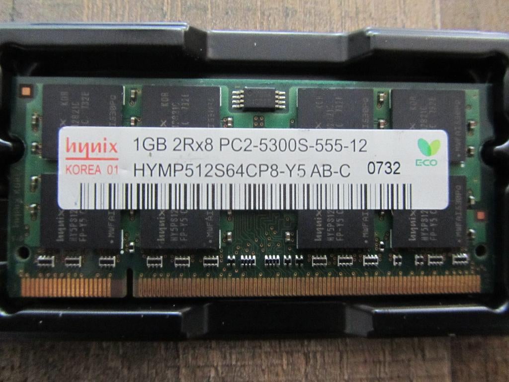Hynix hymp512s64cp8-y5 ab-c 1gb, Computers en Software, RAM geheugen, Zo goed als nieuw, Laptop, Overige soorten, Ophalen