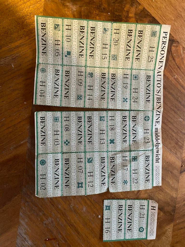 Oude benzinebonnen / distributiebonnen Nederland, Ophalen of Verzenden, Gebruikt, Overige typen