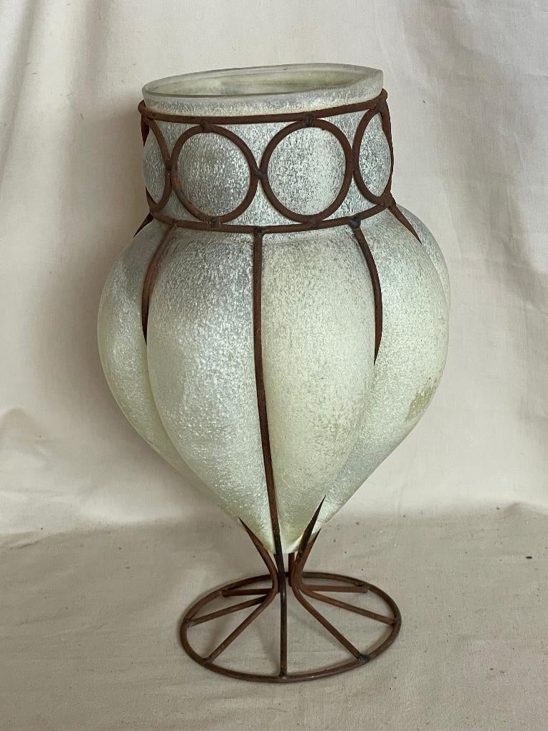 Venetiaanse glazen vaas, Gebruikt, Overige kleuren, Ophalen of Verzenden, Glas