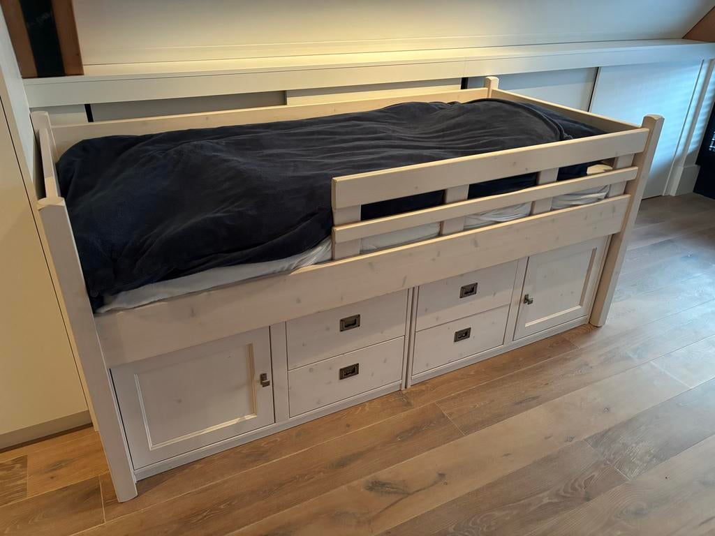 Kajuitbed Alta Meubelen 90x200 cm met opberglades, Ophalen, Gebruikt, 90 cm, Eenpersoons