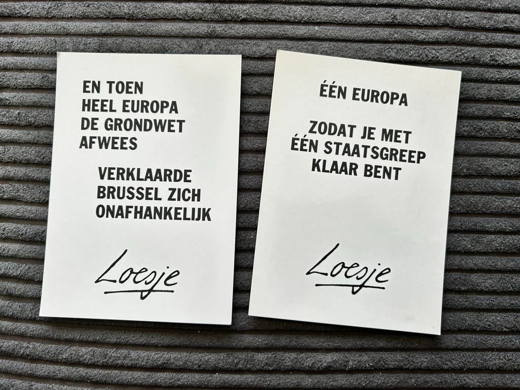 2 x Loesje kaarten tekst Europa, Ophalen of Verzenden, 1980 tot heden, Ongelopen