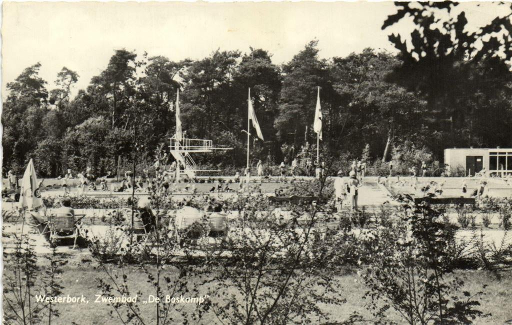 Westerbork, Zwembad De Boskamp - 1969 gelopen, Verzamelen, Ansichtkaarten | Nederland, Gelopen, Noord-Brabant, Voor 1920, Ophalen of Verzenden