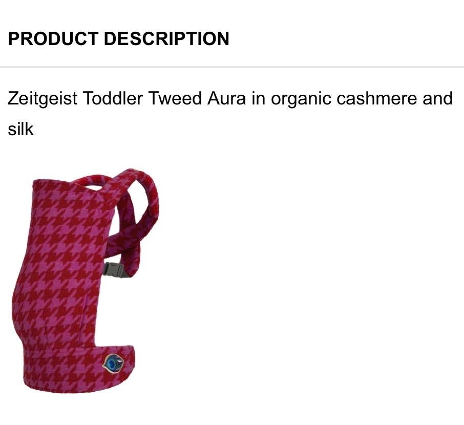 Artipoppe Zeitgeist Toddler Tweed Aura Cashmere Zijde, Overige merken, Gebruikt, Ophalen of Verzenden, Buik, Rug of Zij