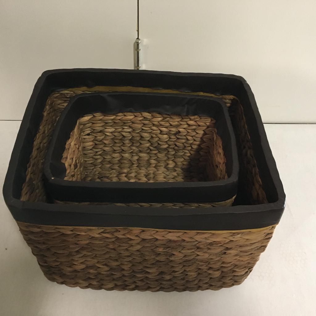 Set van 2 manden – waterhyacint - handgemaakt - TTM Wonen, TTM Wonen, Meubels – (Perzische) Tapijten en Woonaccessoires, Mand