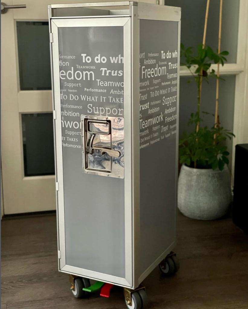 Originele Sabena Flight Trolley - LP Kast, Huis en Inrichting, Kasten | Overige, Ophalen, Zo goed als nieuw