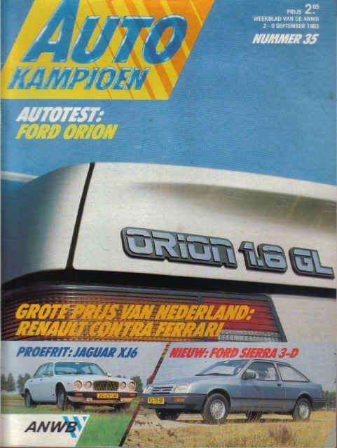 Autokampioen 35 1983 : Ford Orion - Sierra 3 drs - Jaguar XJ, Ophalen of Verzenden, Gelezen, Algemeen