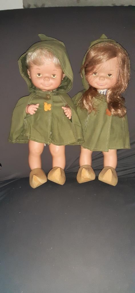 Vintage Spaanse Famosa poppen met klompjes, Ophalen of Verzenden, Gebruikt, Pop