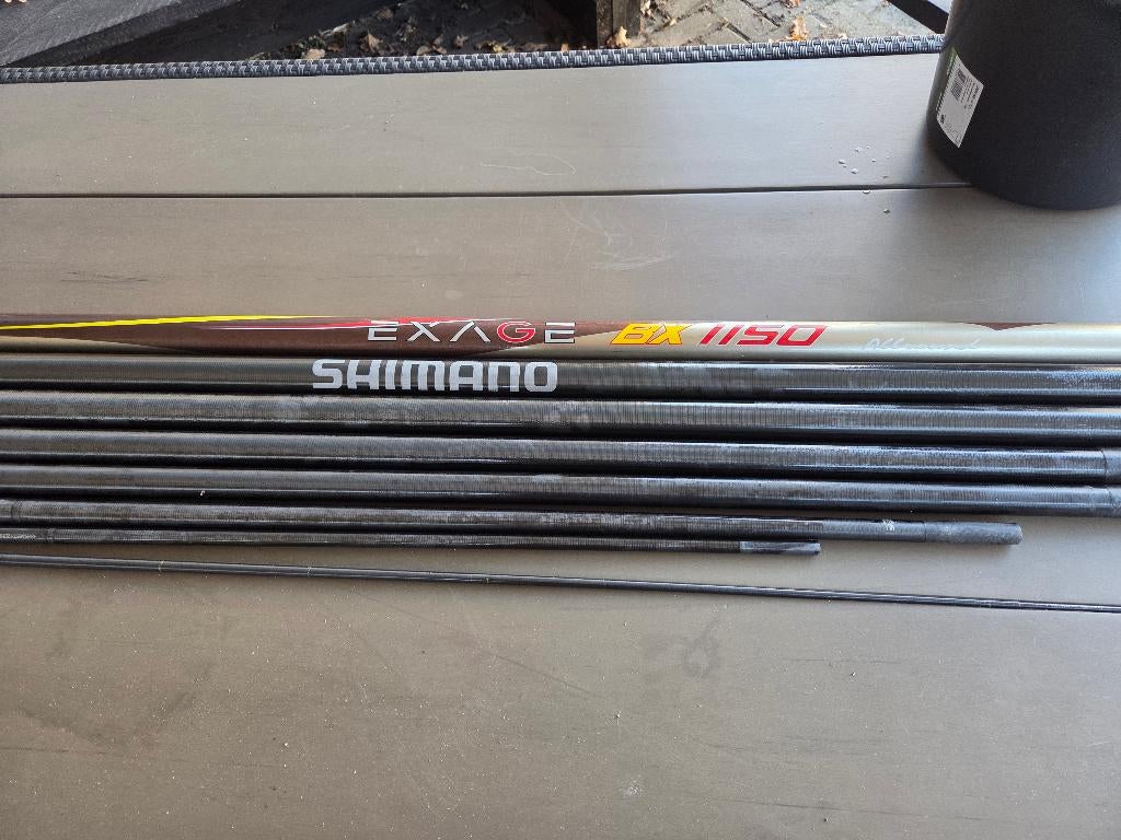 shimano exage bx 14,5 m en 13 m en11meter, Watersport en Boten, Ophalen of Verzenden, Gebruikt, Vaste hengel