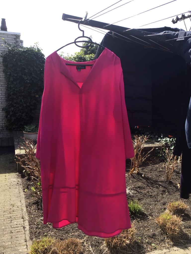 LaDress Jurk/Tuniek Travelstof - Snel Droog & Kreukvrij, Maat 42/44 (L), Ophalen of Verzenden, Knielengte, Roze